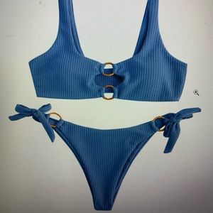 Brand new, never worn blue ZAFUL bikini size small still with tags